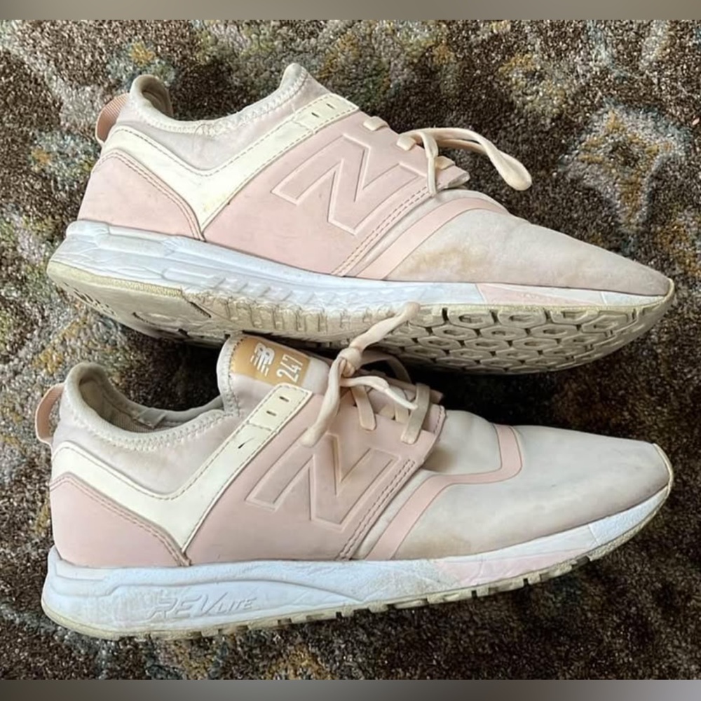 New Balance Women's Blush and Cream Sneakers